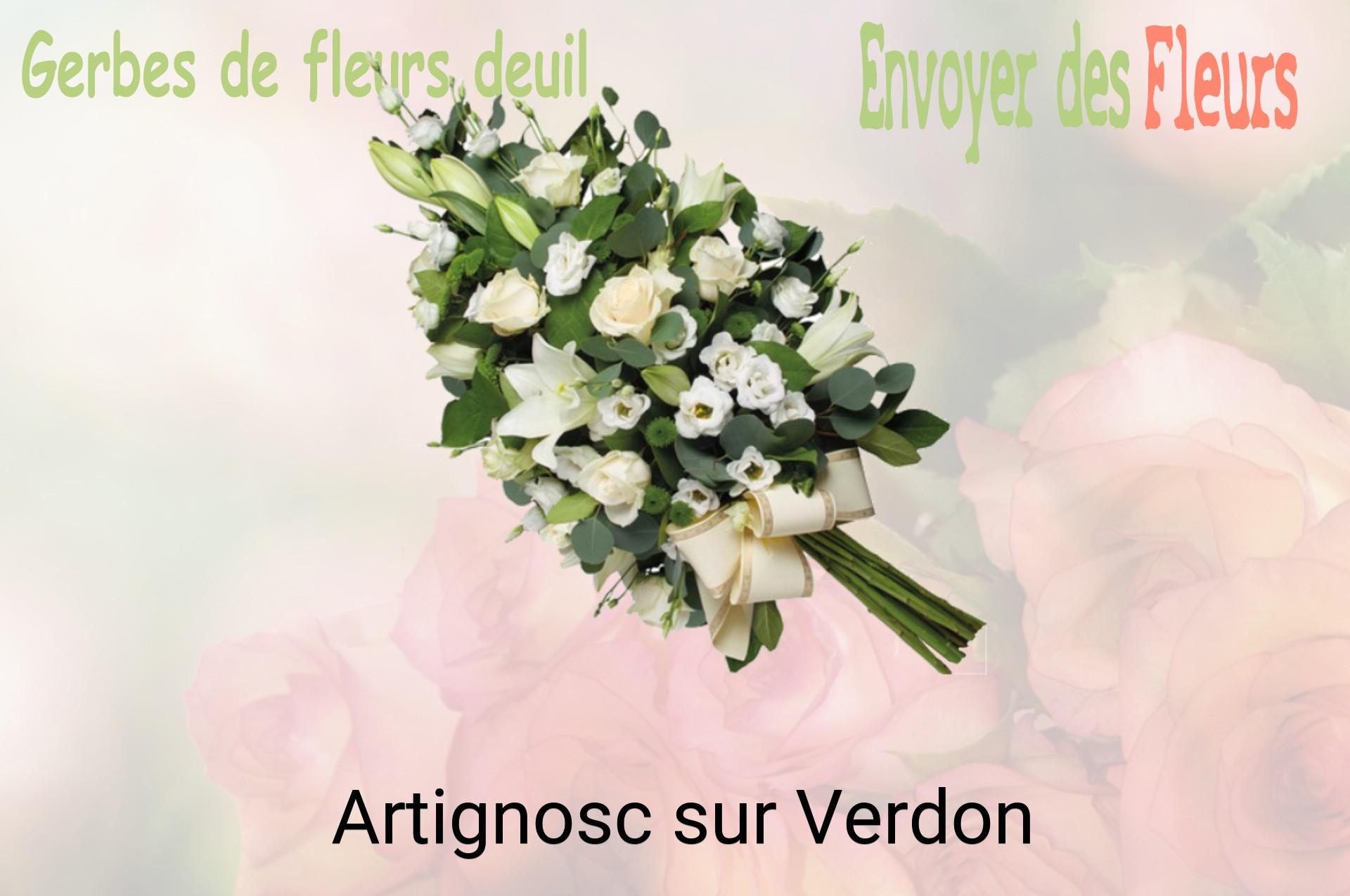 Gerbe de fleurs de deuil livrée à Artignosc-sur-Verdon